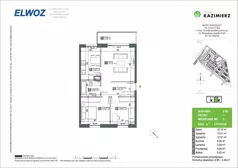 3 pokoje, mieszkanie 63,84 m², piętro 1, oferta nr C1B_3, Osiedle Kazimierz, Gdańsk, Orunia Górna-Gdańsk Południe, Maćkowy, ul. Władysława Jagiełły